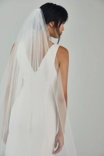 Amsale R271DV - Danielle and Tia Veil with Lace Paillette Border by Nouvelle Amsale #3 Ivory thumbnail