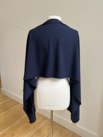 Amsale Crepe Shawl #1 default Navy thumbnail