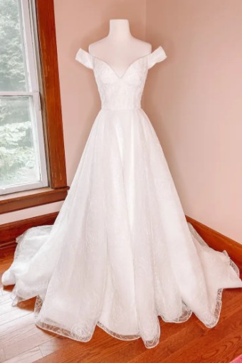 JLM Couture Allison Webb Beaded Corded Lace Ballgown #0 default Ivory thumbnail