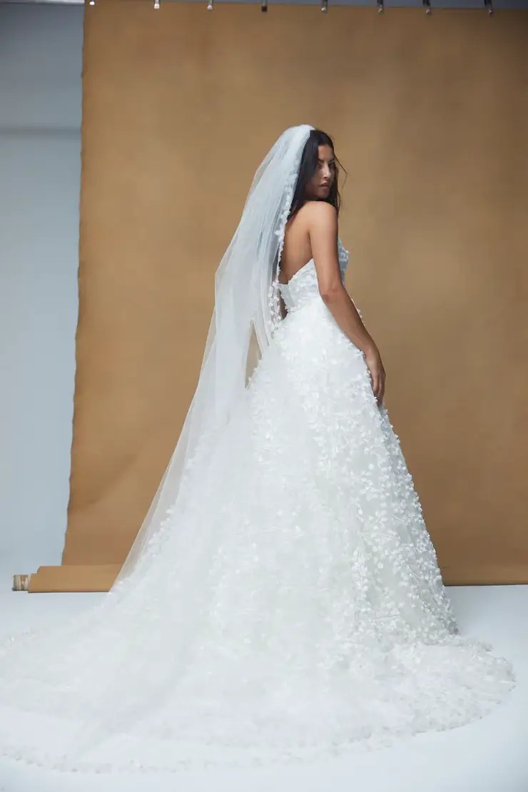Amsale R394V Maddie 3D Flower Veil by Nouvelle Amsale Gilded