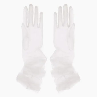 Jaxie Bridal Plain Tulle Gloves #0 default Ivory thumbnail