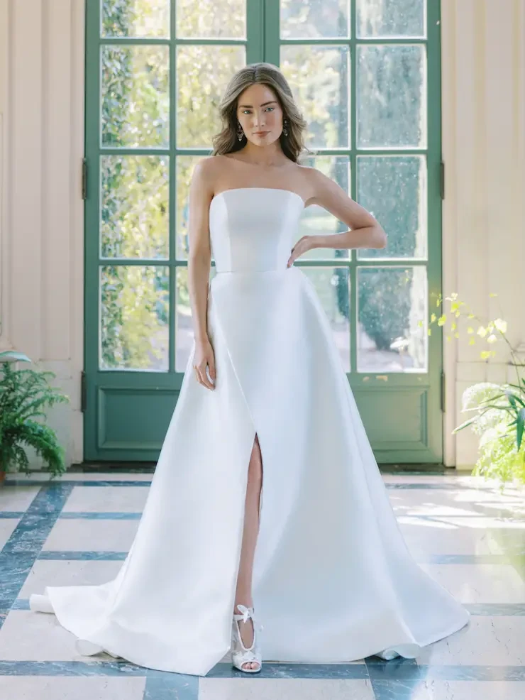 blue manolos with wedding dress Elegant Bridesmaid Dresses Satin Long V Neck Lace Appliques – Lisposa