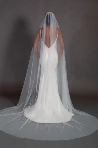 Thanks & Goodluck Pearl Edge Cathedral Length Veil TG1002L110 #1 default Ivory thumbnail