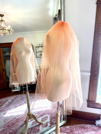 Characters Exclusives Classic Double Fingertip Length Veil in color #0 default Orange thumbnail