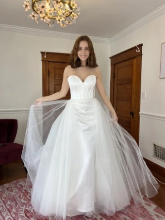Amsale Tulle Overskirt #0 default Ivory thumbnail