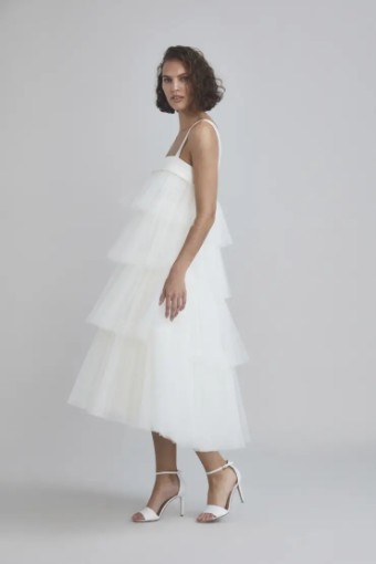 Amsale LW203 - Tiered pleated tulle dress by Amsale Little White Dresses #2 Ivory thumbnail