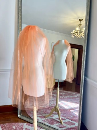 Miscellaneous Orange Double Fingertip Length Veil #2 default Orange thumbnail