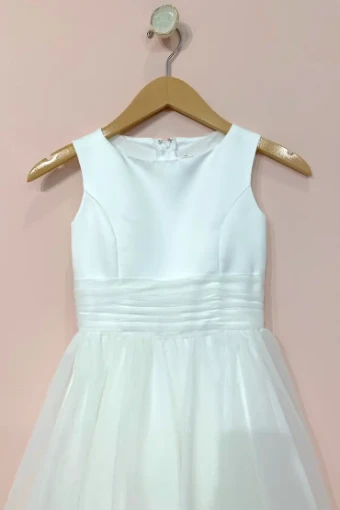 Miscellaneous Classic Tulle and satin Flower girl dress #4 Ivory thumbnail