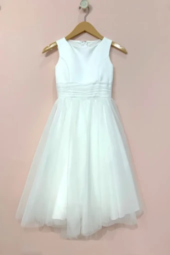 Miscellaneous Classic Tulle and satin Flower girl dress #2 Ivory thumbnail