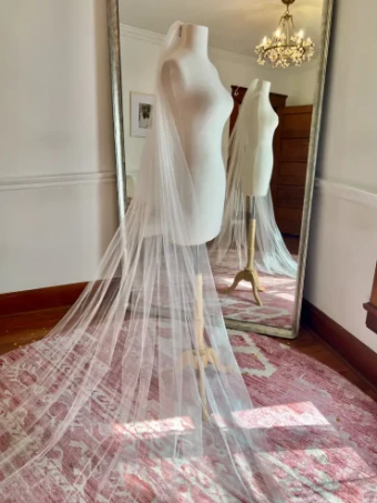 Miscellaneous Classic Cathedral Length Veil #4 default Silk White Light Ivory thumbnail