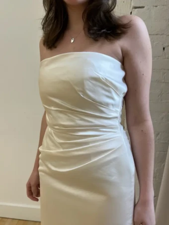 Miscellaneous Strapless Silk Little White Dress #1 Ivory thumbnail