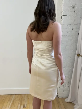 Miscellaneous Strapless Silk Little White Dress #5 default Ivory thumbnail