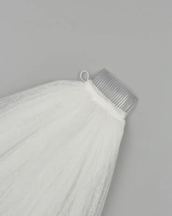 Rosa Clara Double layer dotted soft tulle veil with blusher #1 Natural thumbnail