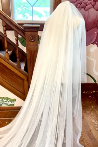 Rosa Clara Double layer dotted soft tulle veil with blusher #0 default Natural thumbnail