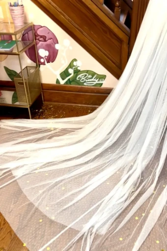 Rosa Clara Double layer dotted soft tulle veil with blusher #3 Natural thumbnail