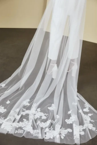 Amsale Eddie Danielle Detachable Train #0 default Ivory thumbnail