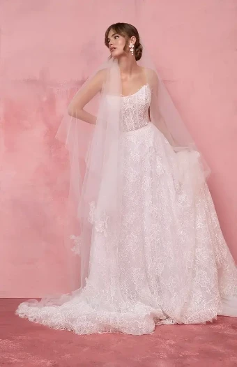 Blue Willow by Anne Barge Sabine Veil #0 default Silk White thumbnail