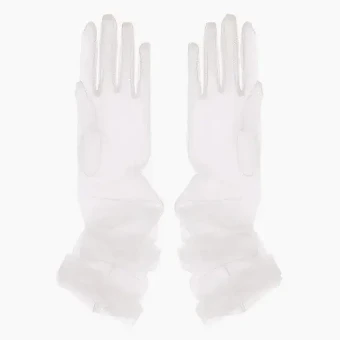 Miscellaneous Plain Tulle Gloves #0 default Ivory thumbnail