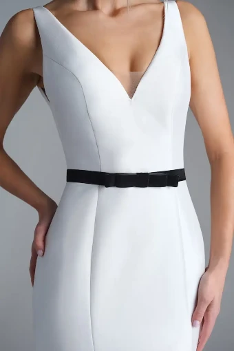 Thanks & Goodluck Black Velvet Bridal Bow Belt #2 default Black thumbnail