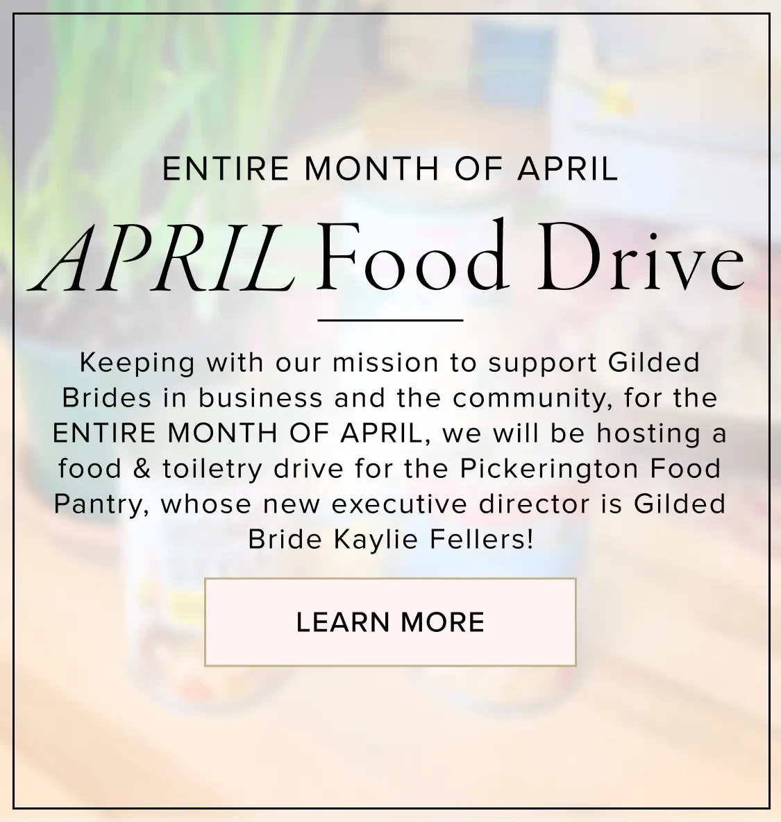 April Food Drive at Gilded Social